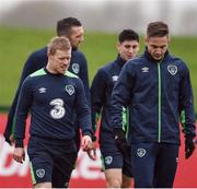 8 November 2016; Daryl Horgan, left, and Kevin Doyle of Republic of Ireland during squad training at the FAI National Training Centre in the National Sports Campus, Abbotstown, Dublin. Photo by David Maher/Sportsfile