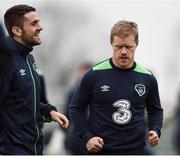 8 November 2016; Daryl Horgan, right, and Robbie Brady of Republic of Ireland during squad training at the FAI National Training Centre in the National Sports Campus, Abbotstown, Dublin. Photo by David Maher/Sportsfile