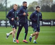 8 November 2016; Jonathan Walters, centre, Paul McShane, left, and Wesley Hoolahan of Republic of Ireland during squad training at the FAI National Training Centre in the National Sports Campus, Abbotstown, Dublin. Photo by David Maher/Sportsfile