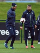 8 November 2016; David McGoldrick, left, and Jonathan Walters of Republic of Ireland during squad training at the FAI National Training Centre in the National Sports Campus, Abbotstown, Dublin. Photo by David Maher/Sportsfile