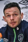 8 November 2016; Andy Boyle of Republic of Ireland during a press conference at the FAI National Training Centre in the National Sports Campus, Abbotstown, Dublin. Photo by David Maher/Sportsfile