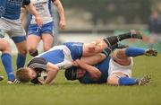 26 March 2011; Ivan Dineen, Cork Constitution, is tackled by Ciaran Ruddock, St Mary's College. Ulster Bank League Division 1A, St Mary's College v Cork Constitution, Templeville Road, Dublin. Photo by Sportsfile