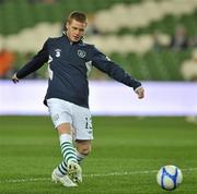 26 March 2011; James McCarthy, Republic of Ireland, in action during the pre-game warm-up. EURO2012 Championship Qualifier, Republic of Ireland v Macedonia, Aviva Stadium, Lansdowne Road, Dublin. Picture credit: David Maher / SPORTSFILE