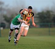 26 March 2011; Seoirse Kenny, Kilkenny, in action against Barry Mulrone, Fermanagh. Allianz Football League, Division 4, Round 7, Kilkenny v Fermanagh, Conahy Shamrocks GAA Club, Jenkinstown, Co. Kilkenny. Picture credit: Ray McManus / SPORTSFILE