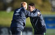 9 November 2016; Robbie Brady, right, and Paul McShane of Republic of Ireland during squad training at the FAI National Training Centre in the National Sports Campus, Abbotstown, Dublin. Photo by David Maher/Sportsfile