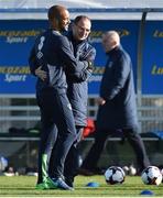 9 November 2016; Republic of Ireland manager Martin O'Neill with David McGoldrick during squad training at the FAI National Training Centre in the National Sports Campus, Abbotstown, Dublin. Photo by David Maher/Sportsfile