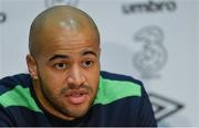 9 November 2016; Darren Randolph of Republic of Ireland during a press conference at the FAI National Training Centre in the National Sports Campus, Abbotstown, Dublin. Photo by Piaras Ó Mídheach/Sportsfile