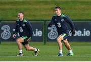 9 November 2016; Aiden McGeady, left, and Seamus Coleman of Republic of Ireland during squad training at the FAI National Training Centre in the National Sports Campus, Abbotstown, Dublin. Photo by Eóin Noonan/Sportsfile