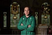 9 November 2016; Niamh Briggs of Ireland during the 2017 Women's Rugby World Cup Pool Draw at City Hall in Belfast. Photo by Oliver McVeigh/Sportsfile