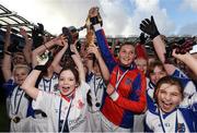 9 November 2016; Mount Sackville PS, Chapelizod, players celebrate their side's Corn Irish Rubies Final victory over Divine Mercy SNS, Balgaddy, Lucan, at the Allianz Cumann na mBunscol Finals in Croke Park, Dublin. Photo by Stephen McCarthy/Sportsfile