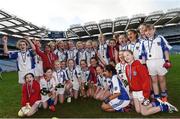 9 November 2016; Mount Sackville PS, Chapelizod, players celebrate their side's Corn Irish Rubies Final victory over Divine Mercy SNS, Balgaddy, Lucan, at the Allianz Cumann na mBunscol Finals in Croke Park, Dublin. Photo by Stephen McCarthy/Sportsfile