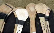6 November 2016; A general view of hurleys at the AIB Munster GAA Hurling Senior Club Championship semi-final game between Ballyea and Thurles Sarsfields at Cusack Park in Ennis, Co Clare. Photo by Piaras Ó Mídheach/Sportsfile
