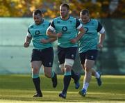 10 November 2016; Sean O'Brien, centre, with Cian Healy, left, and Jack McGrath of Ireland during squad training at Carton House in Maynooth, Co. Kildare. Photo by Matt Browne/Sportsfile