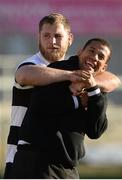 10 November 2016; Brad Shields and Melani Nanai of Barbarians RFC during the captain's run at Kingspan Stadium in Ravenhill Park, Belfast. Photo by Oliver McVeigh/Sportsfile