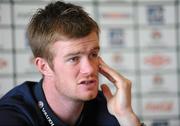 28 March 2011; Northern Ireland's Chris Brunt speaking during a press conference ahead of their EURO2012 Championship Qualifier match against Slovenia on Tuesday. Northern Ireland Press Conference, Culloden Estate and Spa, Holywood, Belfast. Picture credit: Oliver McVeigh / SPORTSFILE