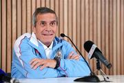 28 March 2011; Uruguay manager Oscar Tabarez during a press conference ahead of their International Friendly match against the Republic of Ireland on Tuesday. Uruguay Team Press Conference, Aviva Stadium, Lansdowne Road, Dublin. Picture credit: Brendan Moran / SPORTSFILE