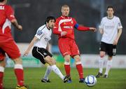 28 March 2011; Riche Ryan, Sligo Rovers, in action against Sean Mackle, Portadown. Setanta Sports Cup Quarter-Final First Leg, Sligo Rovers v Portadown, Showgrounds, Sligo. Picture credit: Oliver McVeigh / SPORTSFILE