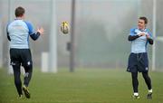 29 March 2011; Leinster&#039;s Eoin Reddan with Brian O&#039;Driscoll during squad training ahead of their Celtic League match against Munster on Saturday. Leinster Rugby Squad Training and Press Briefing, UCD, Belfield, Dublin. Picture credit: Brian Lawless / SPORTSFILE