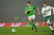 29 March 2011; Stephen Craigan, Northern Ireland, in action against Milivoje Novakovic , Slovenia. EURO2012 Championship Qualifier, Northern Ireland v Slovenia, Windsor Park, Belfast, Co. Antrim. Picture credit: Oliver McVeigh / SPORTSFILE