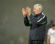 29 March 2011; Northern Ireland manager Nigel Worthington applauds the supporters after the final whistle. EURO2012 Championship Qualifier, Northern Ireland v Slovenia, Windsor Park, Belfast, Co. Antrim. Picture credit: Oliver McVeigh / SPORTSFILE