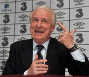 30 March 2011; Republic of Ireland manager Giovanni Trapattoni speaking during a press conference following last night's international friendly game against Uruguay. Republic of Ireland Press Conference, Clarion Hotel, Dublin Airport, Dublin. Picture credit: David Maher / SPORTSFILE