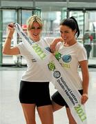 30 March 2011; Models Jenny Lee Masterson, left, and Michele McGrath at the announcement that the National Lottery are to be the Dublin Marathon sponsor. The National Lottery Dublin Marathon takes place on Bank Holiday Monday, 31st of October 2011. The Convention Cente Dublin, Spencer Dock, Dublin. Picture credit: Ray McManus / SPORTSFILE