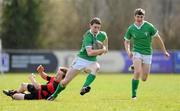 30 March 2011; Jack Phelan, right, Gonzaga College SJ, is tackled by Dylan Leybourne, Kilkenny College. Senior Cup Plate Final, Kilkenny College v Gonzaga College SJ, Naas RFC, Naas, Co. Kildare. Picture credit: Barry Cregg / SPORTSFILE