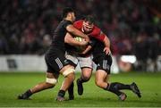 11 November 2016; James Cronin of Munster is tackled by Akira Ioane, left, and Tim Bateman of Maori All Blacks during the match between Munster and the New Zealand Maori All Blacks at Thomond Park in Limerick. Photo by Brendan Moran/Sportsfile
