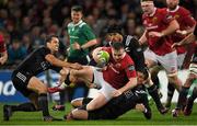 11 November 2016; Rory Scannell of Munster is tackled by Tim Bateman, left, and Otere Black of Maori All Blacks during the match between Munster and the New Zealand Maori All Blacks at Thomond Park in Limerick. Photo by Brendan Moran/Sportsfile