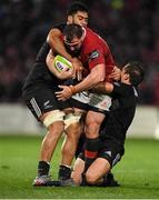 11 November 2016; James Cronin of Munster is tackled by Akira Ioane, left, and Tim Bateman of Maori All Blacks during the match between Munster and the New Zealand Maori All Blacks at Thomond Park in Limerick. Photo by Brendan Moran/Sportsfile