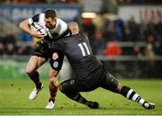 11 November 2016; Tommy Bowe of Barbarians is tackled by Nemani Nadolo of Fiji during the Representative Fixture match between Barbarians and Fiji at the Kingspan Stadium in Belfast. Photo by Oliver McVeigh/Sportsfile