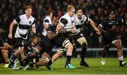 11 November 2016; Ruan Ackermann  of Barbarians is tackled by Leeroy Atalifo of Fiji during the Representative Fixture match between Barbarians and Fiji at the Kingspan Stadium in Belfast. Photo by Oliver McVeigh/Sportsfile
