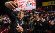 11 November 2016; James Lowe of Maori All Blacks takes a 'selfie' with youmg supporters after the match between Munster and the New Zealand Maori All Blacks at Thomond Park in Limerick. Photo by Brendan Moran/Sportsfile