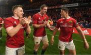 11 November 2016; Rory Scannell, left, John Madigan and Dan Goggin, right, of Munster celebrate after after the match between Munster and the New Zealand Maori All Blacks at Thomond Park in Limerick. Photo by Brendan Moran/Sportsfile