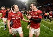 11 November 2016; Duncan Williams, left, and Darren Sweetnam of Munster in conversation after the match between Munster and the New Zealand Maori All Blacks at Thomond Park in Limerick. Photo by Diarmuid Greene/Sportsfile