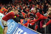 11 November 2016; Andrew Conway of Munster greets supporters after the match between Munster and the New Zealand Maori All Blacks at Thomond Park in Limerick. Photo by Diarmuid Greene/Sportsfile