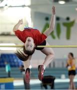 12 November 2016; Niamh O'Neill of Ballyhaunis CS, competing during the Junior girls high jump event at the Irish Life Health All Ireland Schools Combined Events in Athlone, Co. Westmeath. Photo by Oliver McVeigh/Sportsfile