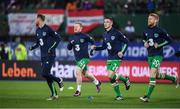 12 November 2016; Republic of Ireland players, from left, David Meyler, Daryl Horgan, Ciaran Clark and Paul McShane warm up prior to the FIFA World Cup Group D Qualifier match between Austria and Republic of Ireland at the Ernst Happel Stadium in Vienna, Austria. Photo by Stephen McCarthy/Sportsfile