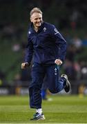 12 November 2016; Ireland head coach Joe Schmidt during his side's warm-up ahead of the Autumn International match between Ireland and Canada at the Aviva Stadium in Dublin. Photo by Ramsey Cardy/Sportsfile