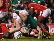 12 November 2016; Cian Healy of Ireland is tackled by Djustice Sears of Canada during the Autumn International match between Ireland and Canada at the Aviva Stadium in Dublin. Photo by Ramsey Cardy/Sportsfile