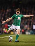 12 November 2016; Paddy Jackson of Ireland kicks a conversion during the Autumn International match between Ireland and Canada at the Aviva Stadium in Dublin. Photo by Ramsey Cardy/Sportsfile