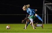 12 November 2016; Lauryn O'Callaghan of Peamount United in action against Julie-Ann Russell of UCD Waves during the Continental Tyres Women's National League match between Peamount United and UCD Waves. Peamount United, Greenogue, Co. Dublin Photo by Eóin Noonan/Sportsfile