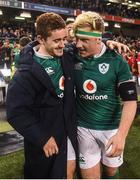 12 November 2016; Ireland's Paddy Jackson, left, and James Tracy following their victory in the Autumn International match between Ireland and Canada at the Aviva Stadium in Dublin. Photo by Ramsey Cardy/Sportsfile
