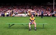 20 July 1997; Barry Keating of Clare awaits his team-mates for their team photograph prior to the Bank of Ireland Munster Senior Football Championship Final between Kerry and Clare at the Gaelic Grounds in Limerick. Photo by Brendan Moran/Sportsfile
