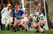 26 July 1998; Brian Flannery of Waterford saves Galway's first half penalty, watched by Brendan Landers of Waterford during the Guinness All-Ireland Senior Hurling Championship Quarter-Final match between Waterford and Galway at Croke Park in Dublin. Photo by Ray McManus/Sportsfile