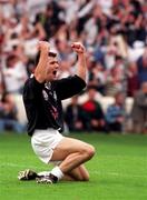 2 August 1998; Kildare goalkeeper Christy Byrne celebrates his sides victory over Meath following the Bank of Ireland Leinster Senior Football Championship Final match between Kildare and Meath at Croke Park in Dublin. Photo by David Maher/Sportsfile