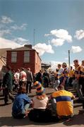 14 September 1997; Clare supporters sit on Jones' Road prior to entering Croke Park ahead of the Guinness All-Ireland Senior Hurling Championship Final between Clare and Tipperary at Croke Park in Dublin. Photo by Brendan Moran/Sportsfile