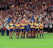 14 September 1997; The Clare team stand for the National Anthem, Amhrán na bhFiann, prior to the Guinness All-Ireland Senior Hurling Championship Final between Clare and Tipperary at Croke Park in Dublin. Photo by Ray McManus/Sportsfile