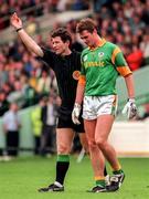 28 June 1998; Referee Brian White calls for attention for Darren Fay of Meath during the Leinster Senior Football Championship Semi-Final match between Meath and Louth at Croke Park in Dublin. Photo by Ray McManus/Sportsfile