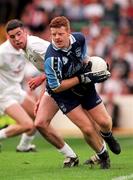 21 June 1998; Dublin goalkeeper David Byrne in action against Dermot Earley of Kildare during the Bank of Ireland Leinster Senior Football Championship Final Replay between Kildare and Dublin at Croke Park in Dublin. Photo by David Maher/Sportsfile